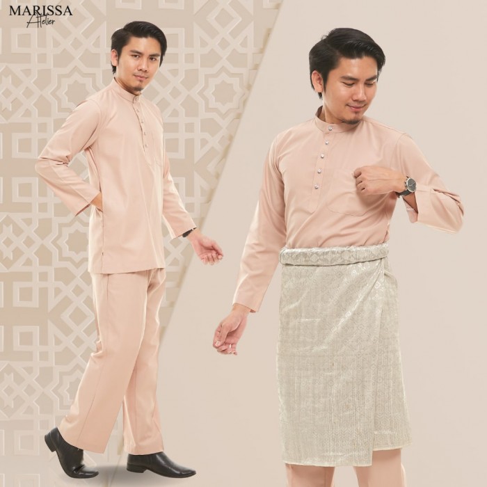 Baju Melayu Hassanal Nude Champagne